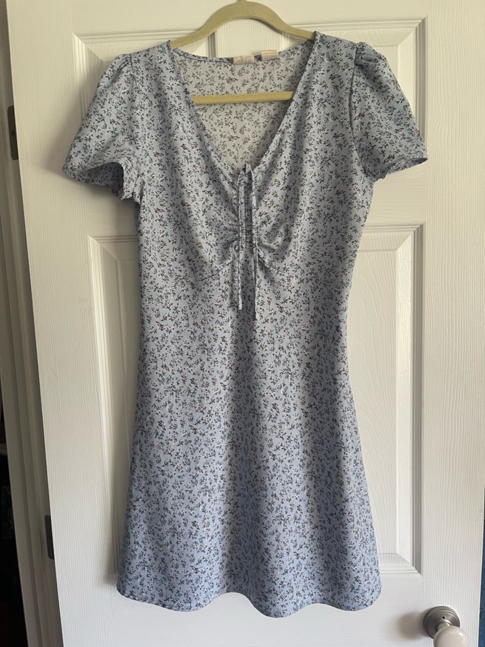 Levi's Light Blue Floral Tie-Front Mini Dress